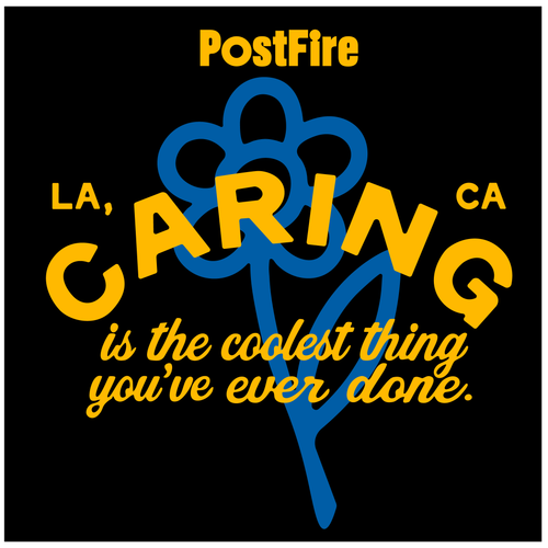 PostFire Caring Flagship Tee - Boxy Fit - Black/Blue