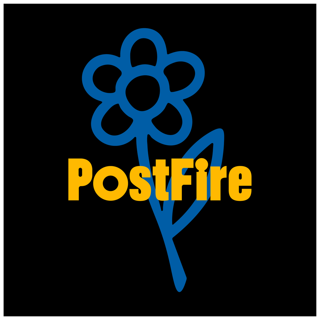 PostFire Caring Flagship Tee - Boxy Fit - Black/Blue