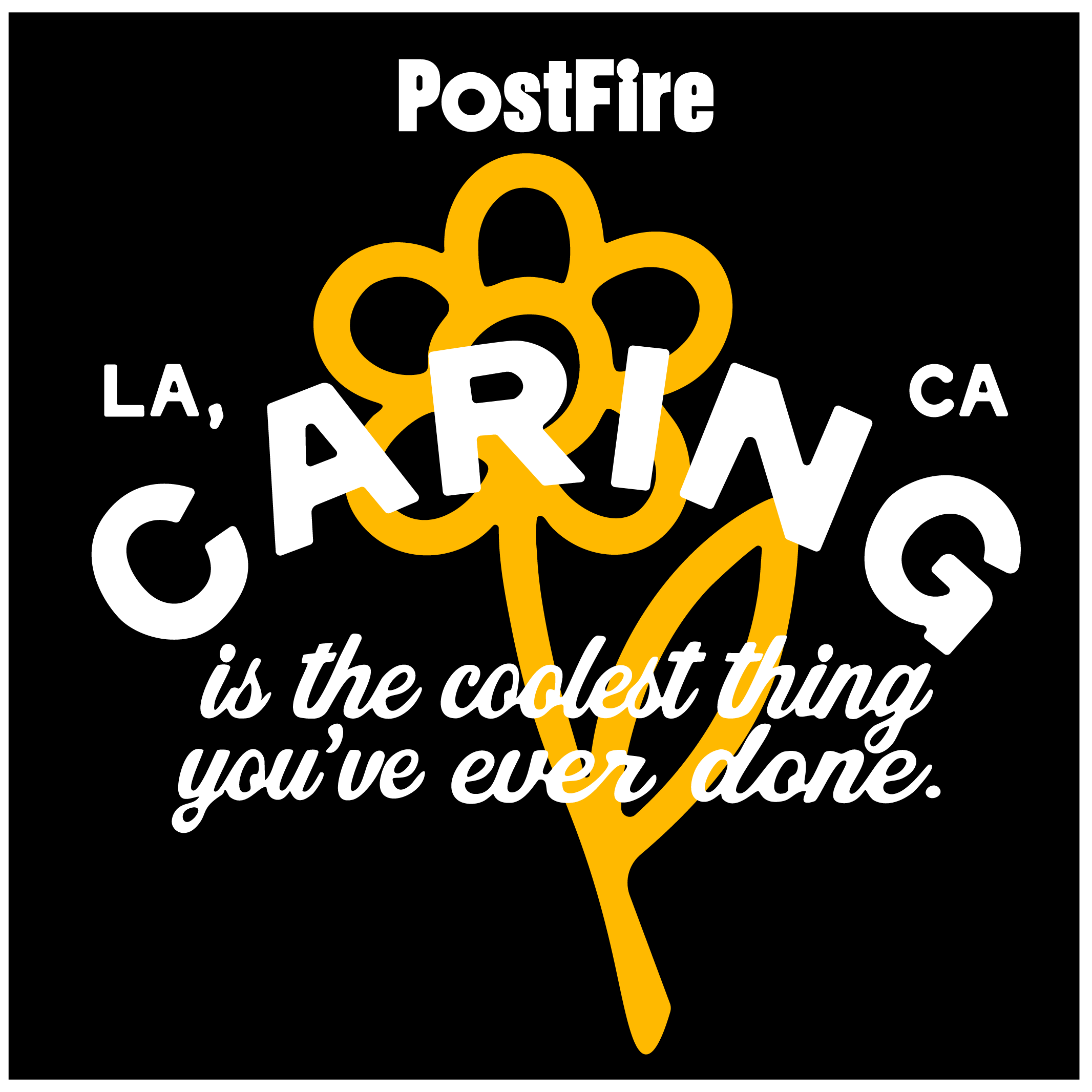 PostFire Caring Flagship Tee - Boxy Fit - Black/Yellow