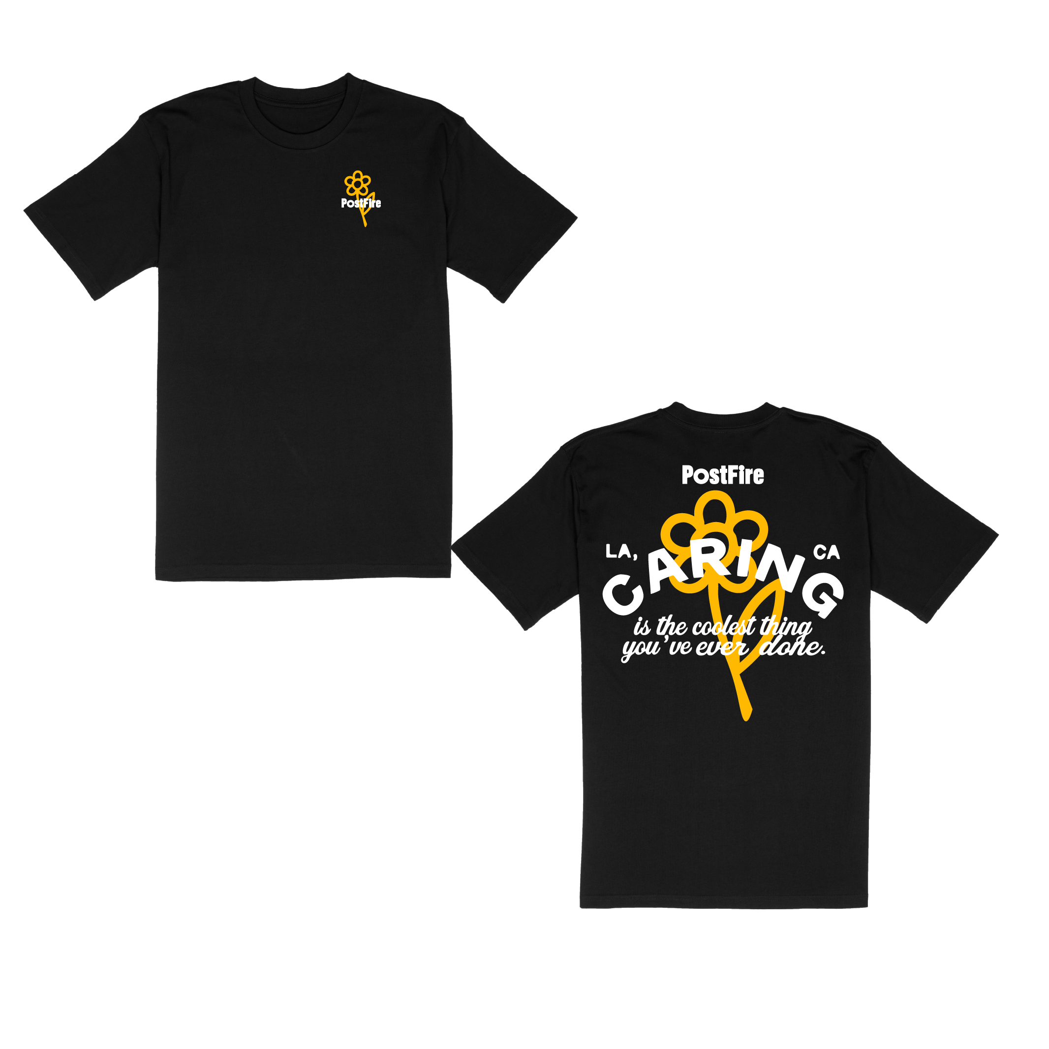PostFire Caring Flagship Tee - Regular Fit - Black/Yellow