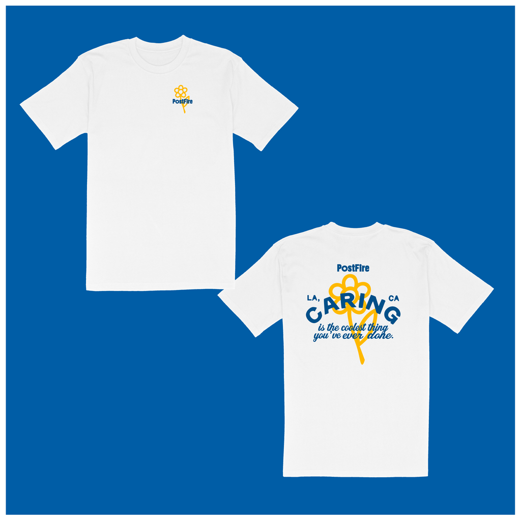 PostFire Caring Flagship Tee - Regular Fit - White/Yellow