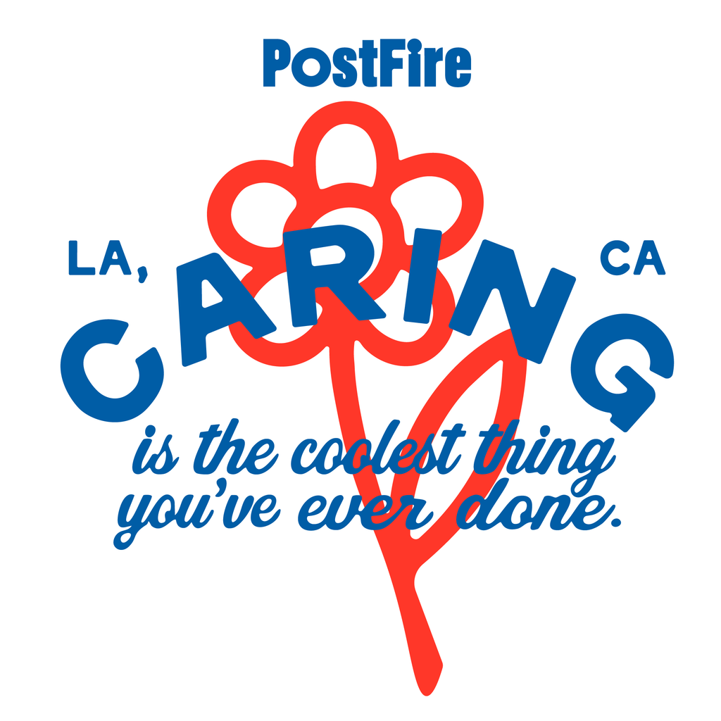 PostFire Caring Flagship Tee - Boxy Fit - Red/Blue