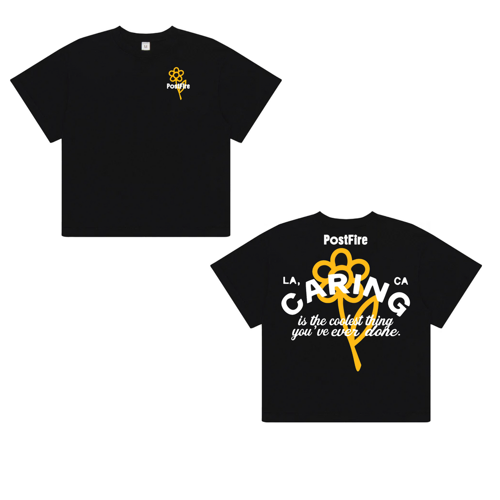 PostFire Caring Flagship Tee - Boxy Fit - Black/Yellow