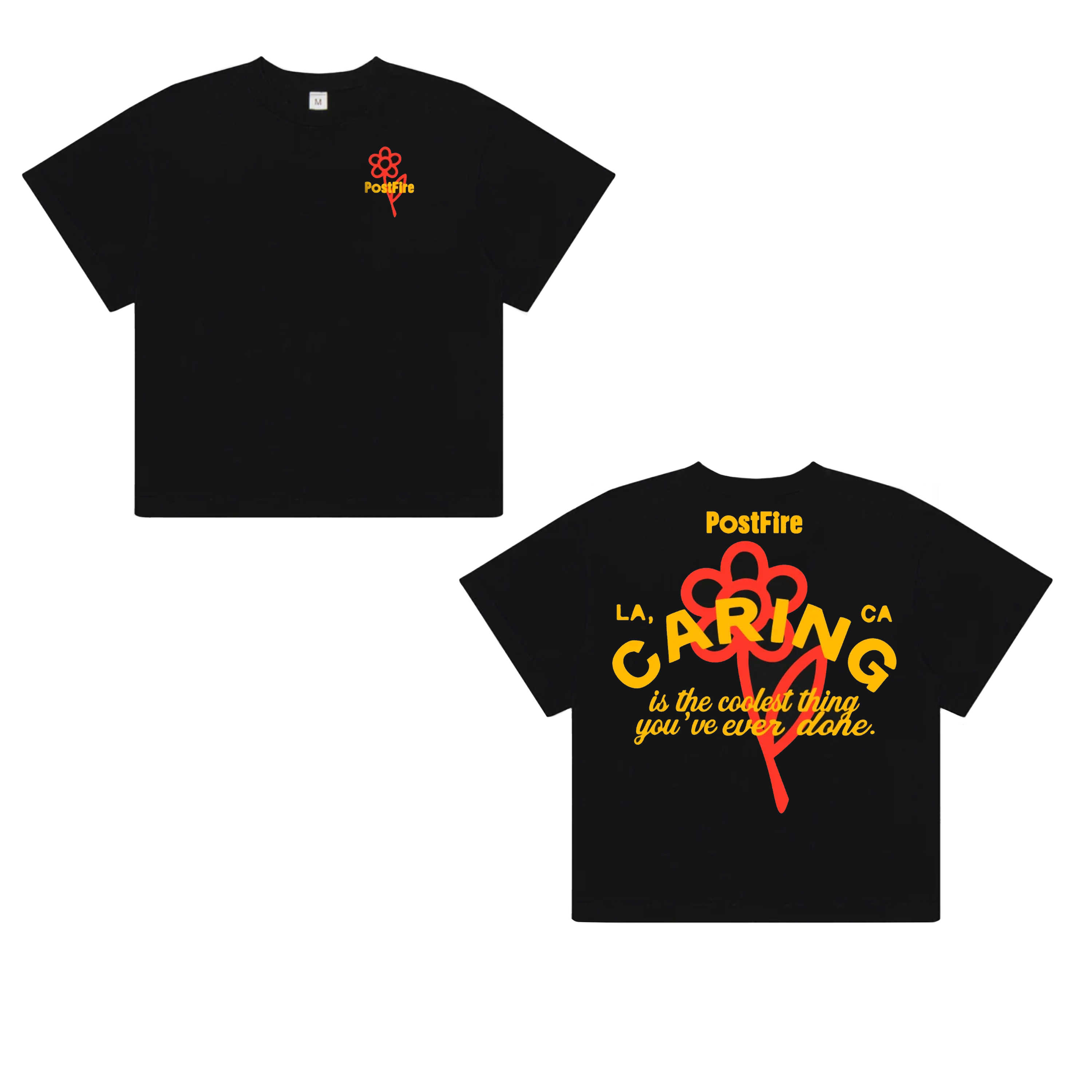 PostFire Caring Flagship Tee - Boxy Fit - Black/Red