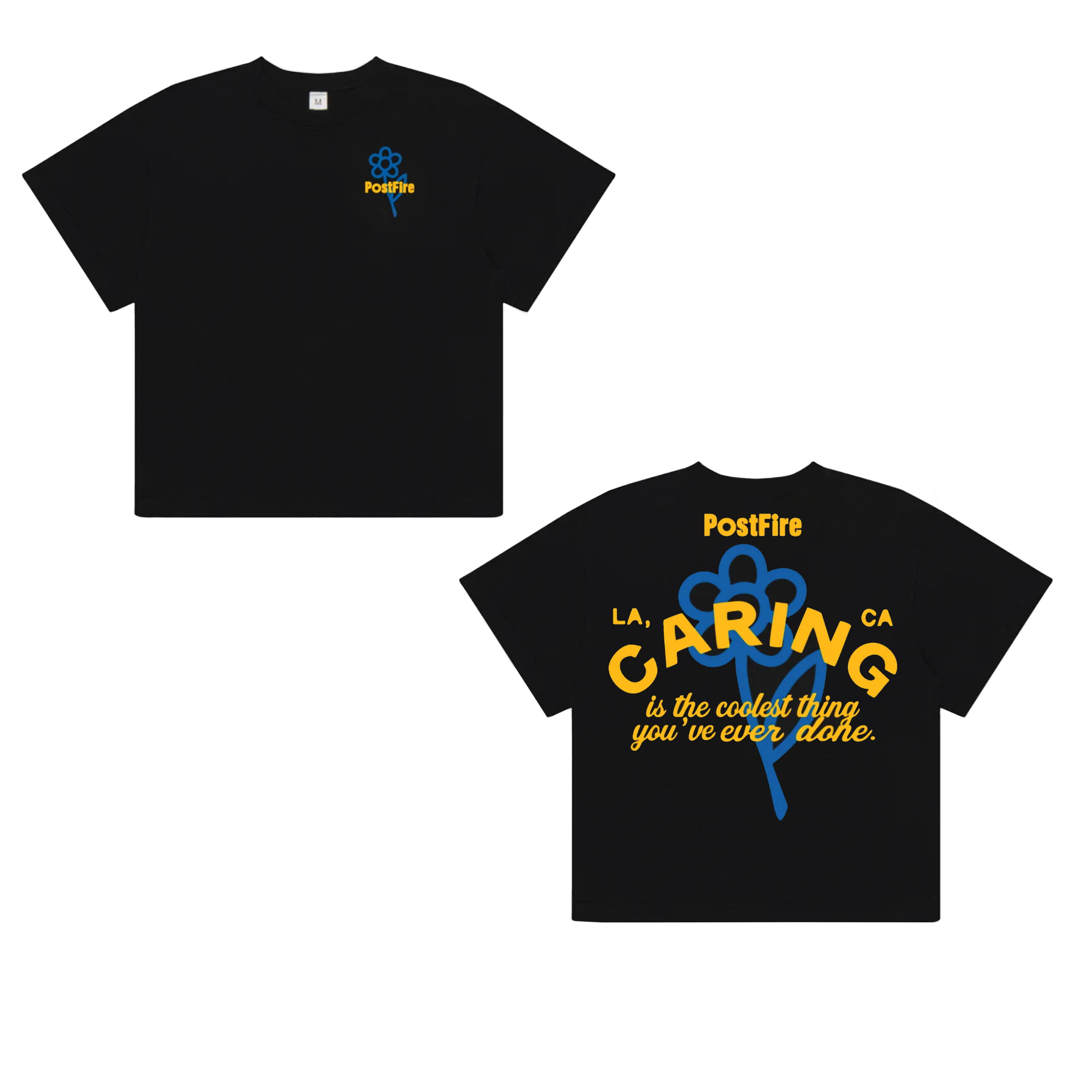 PostFire Caring Flagship Tee - Boxy Fit - Black/Blue