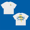 PostFire Caring Flagship Tee - Boxy Fit - White/Yellow