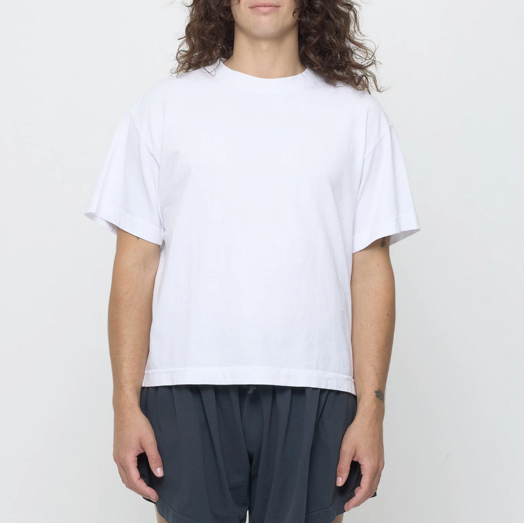 PostFire Caring Flagship Tee - Boxy Fit - White/Yellow